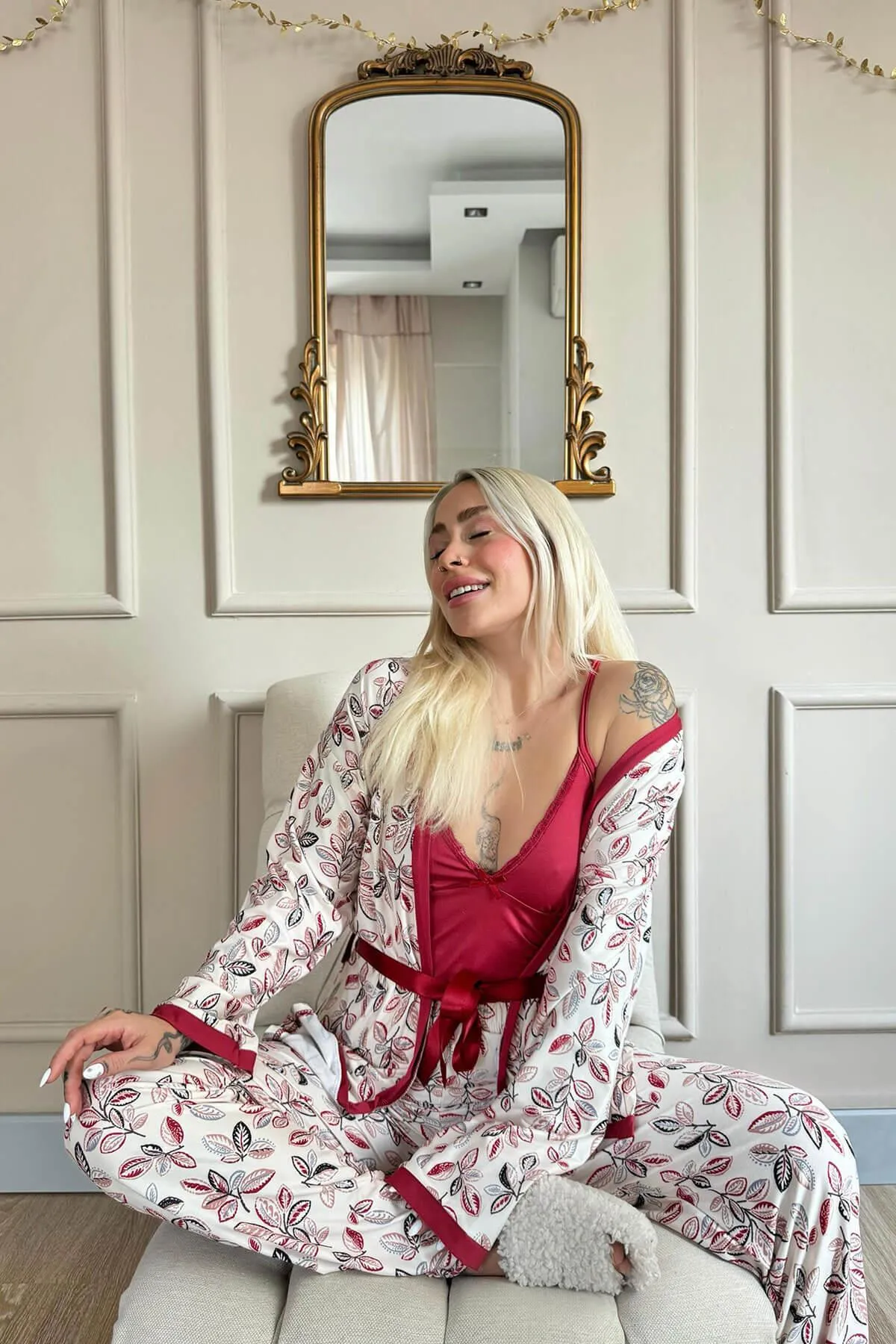 Pijamaevi  Pyjama set - Rot - Unifarben