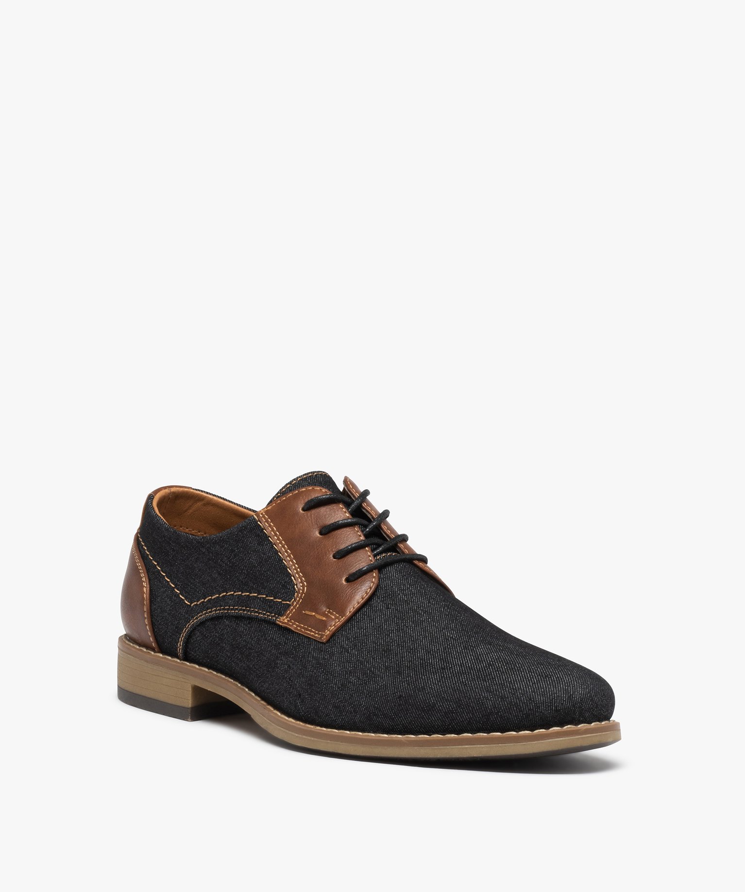 Derbies homme bicolores en denim noir | GEMO