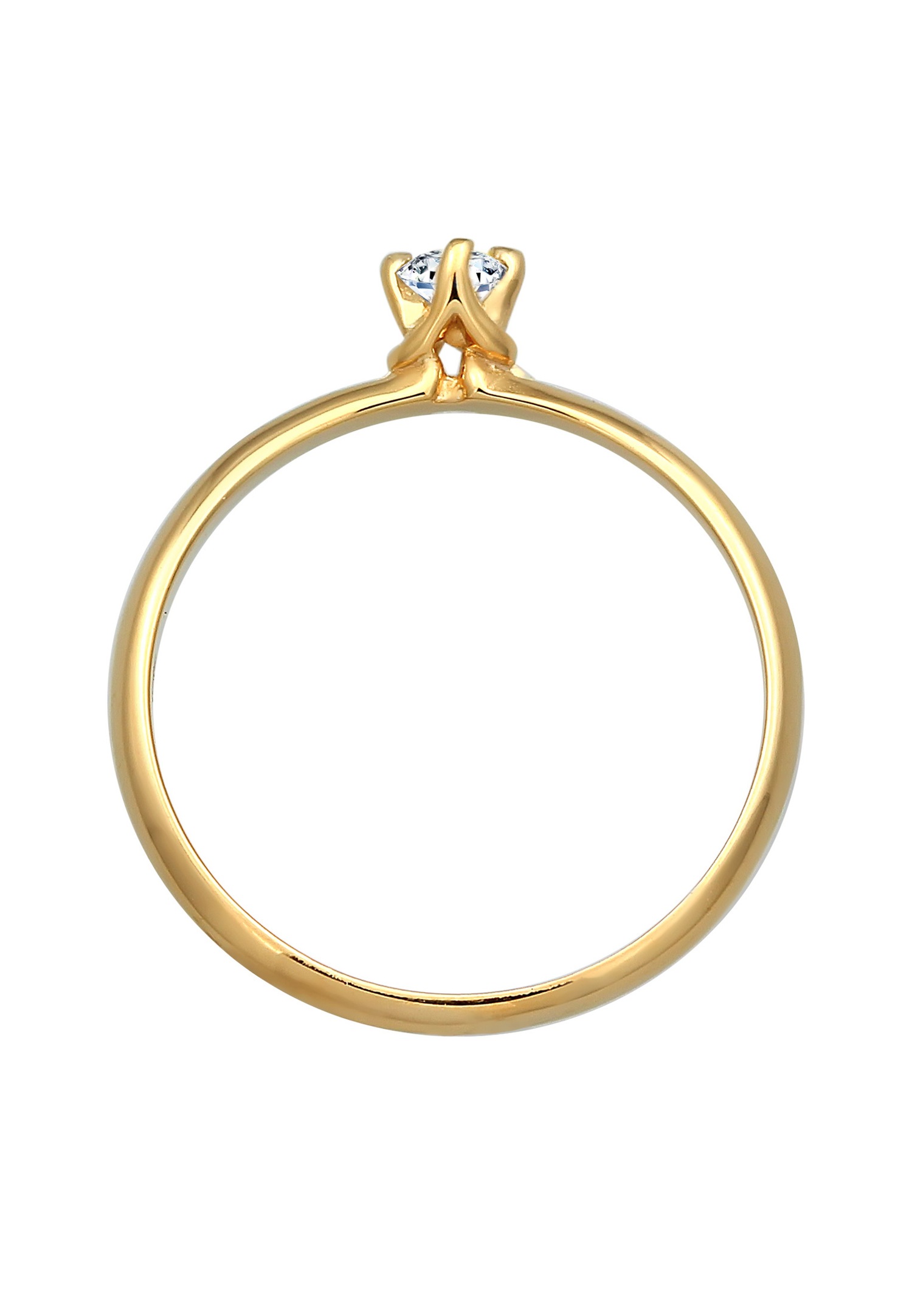 Elli DIAMONDS klassisk filigran-solitærring for kvinner med diamant (0,11 ct.) i 925 sterlingsølv