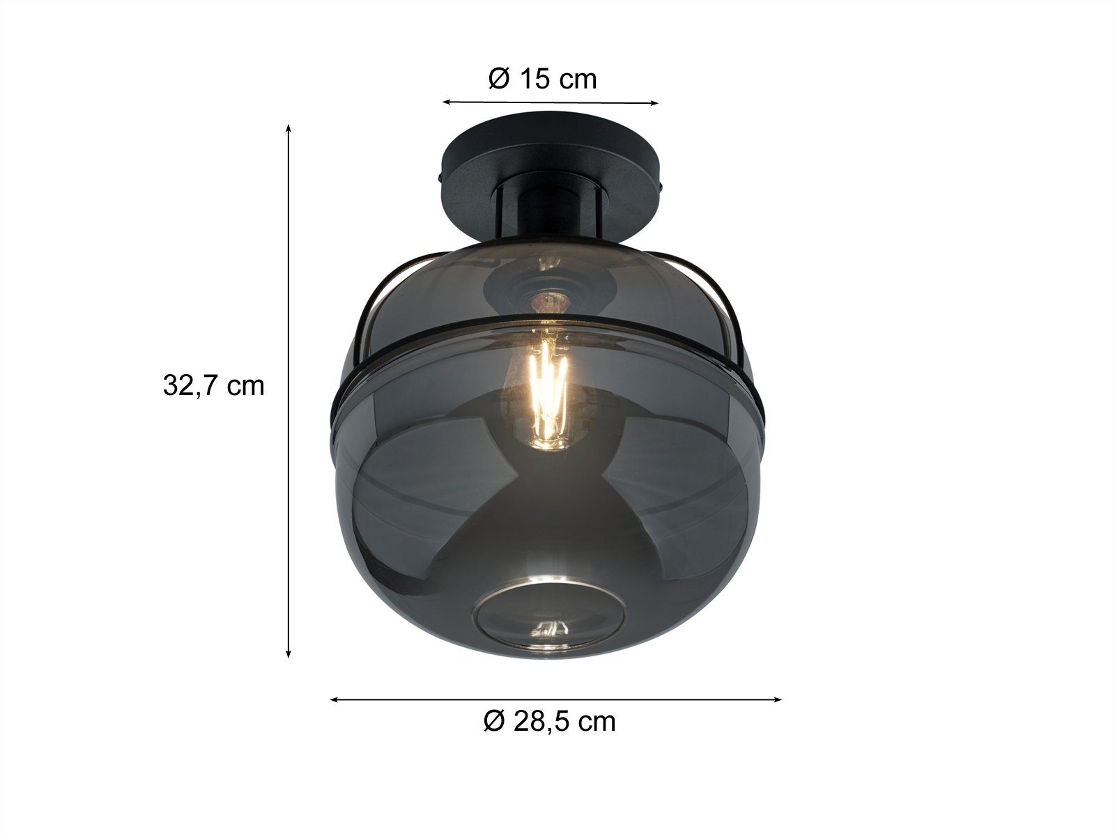 meineWunschleuchte LED Deckenleuchte, Dimmfunktion, LED wechselbar, Warmweiß, klein-e coole Designer-lampen Glas-kugeln Lampe übern Esstisch Ø28,5cm