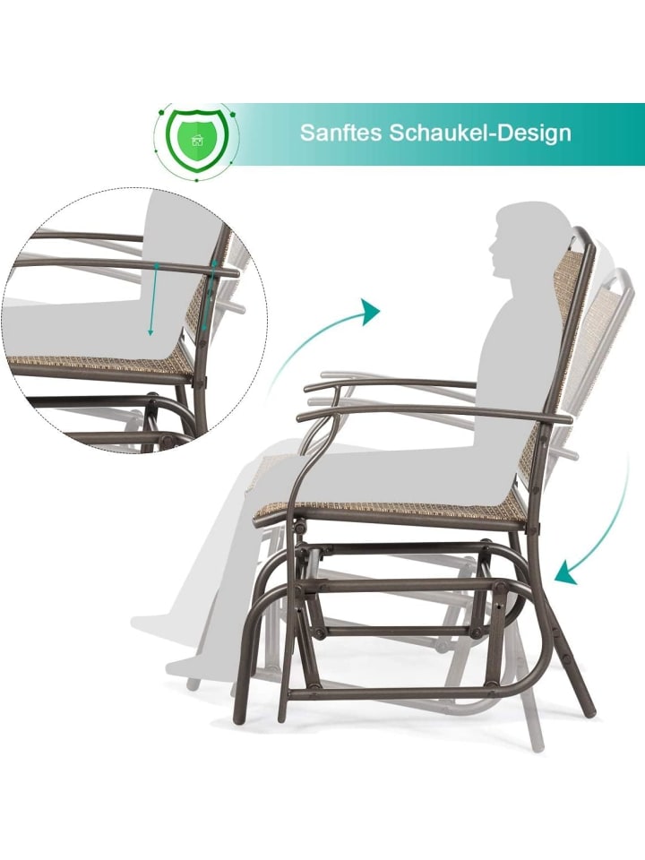 COSTWAY 2er Set Schaukelstuhl in Braun günstig kaufen onesize