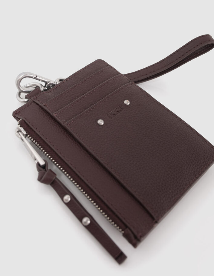 Porte-cartes 1440 Banker grenat cuir Femme