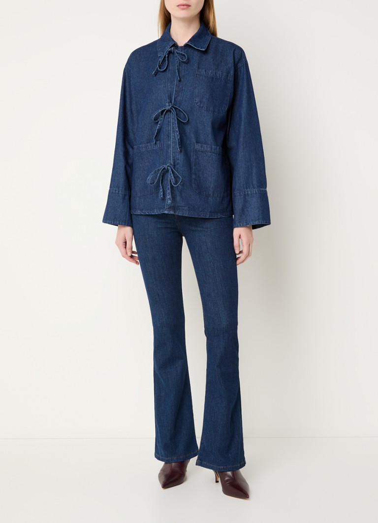 Bluză Neo Noir Starlie din denim cu buzunare aplicate