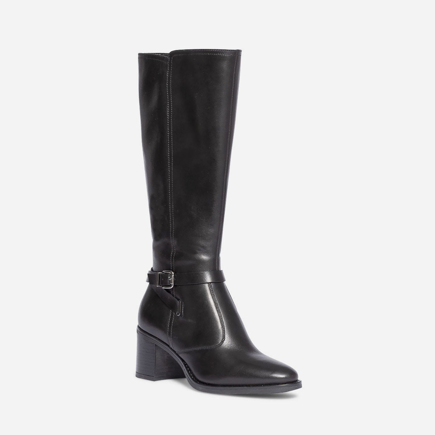 Botte noire en cuir éco-conçu
