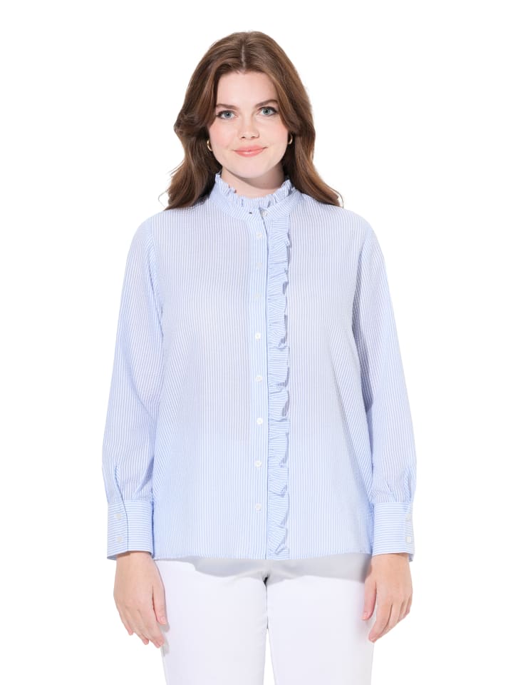 Ulla Popken Trachtenbluse in himmelblau günstig kaufen