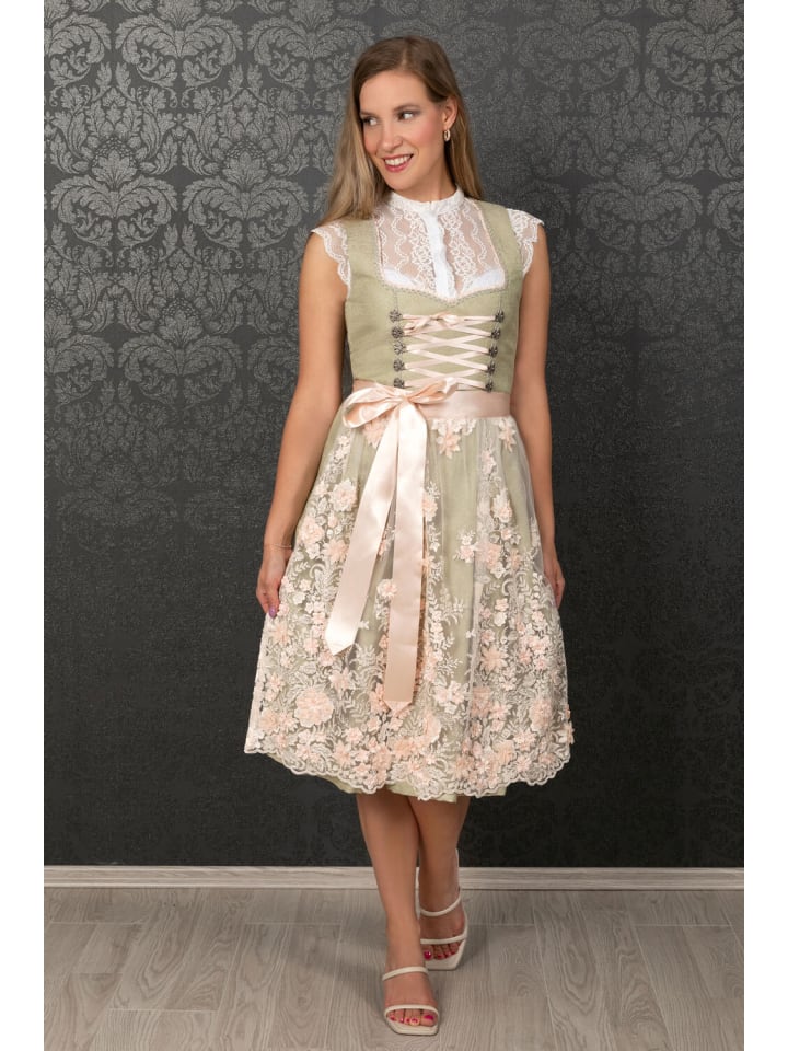 Edelnice Midi Dirndl Simona in grün günstig kaufen