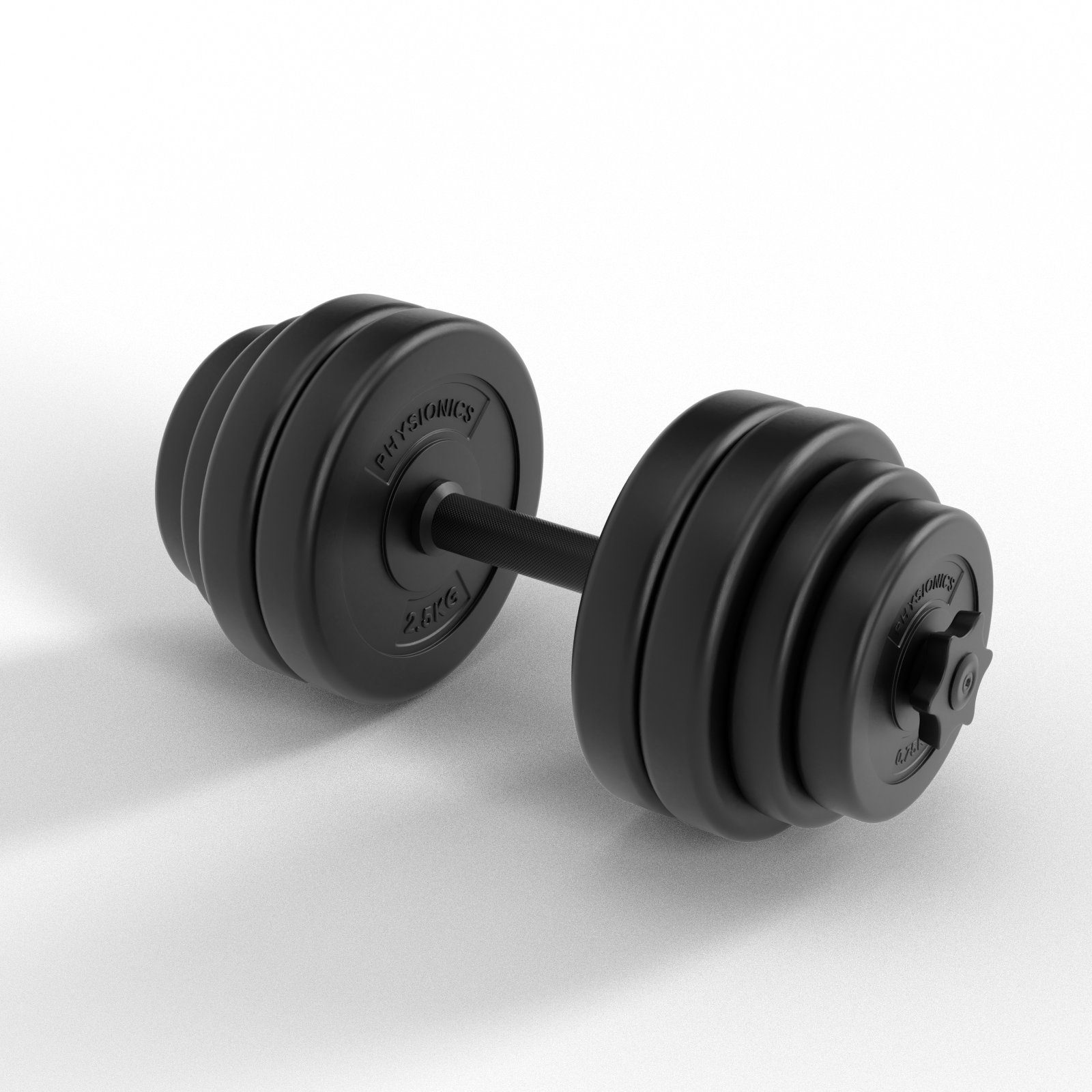 Physionics Hantel-Set Kurzhantel Set 30 kg (2 x 15 kg)- Ø 25 mm - Hantelstangen, Kurzhanteln