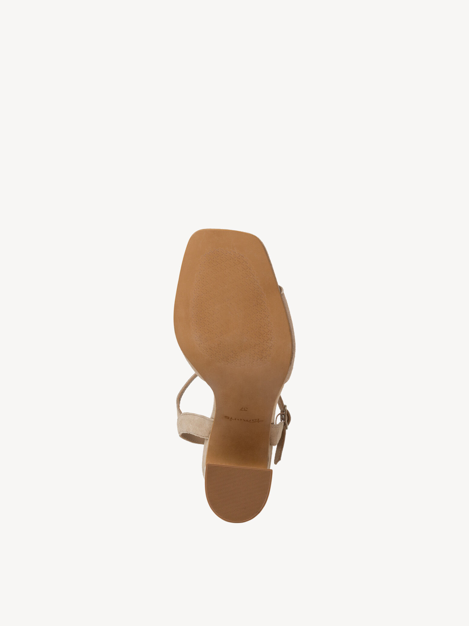 Sandale à talon en cuir - beige