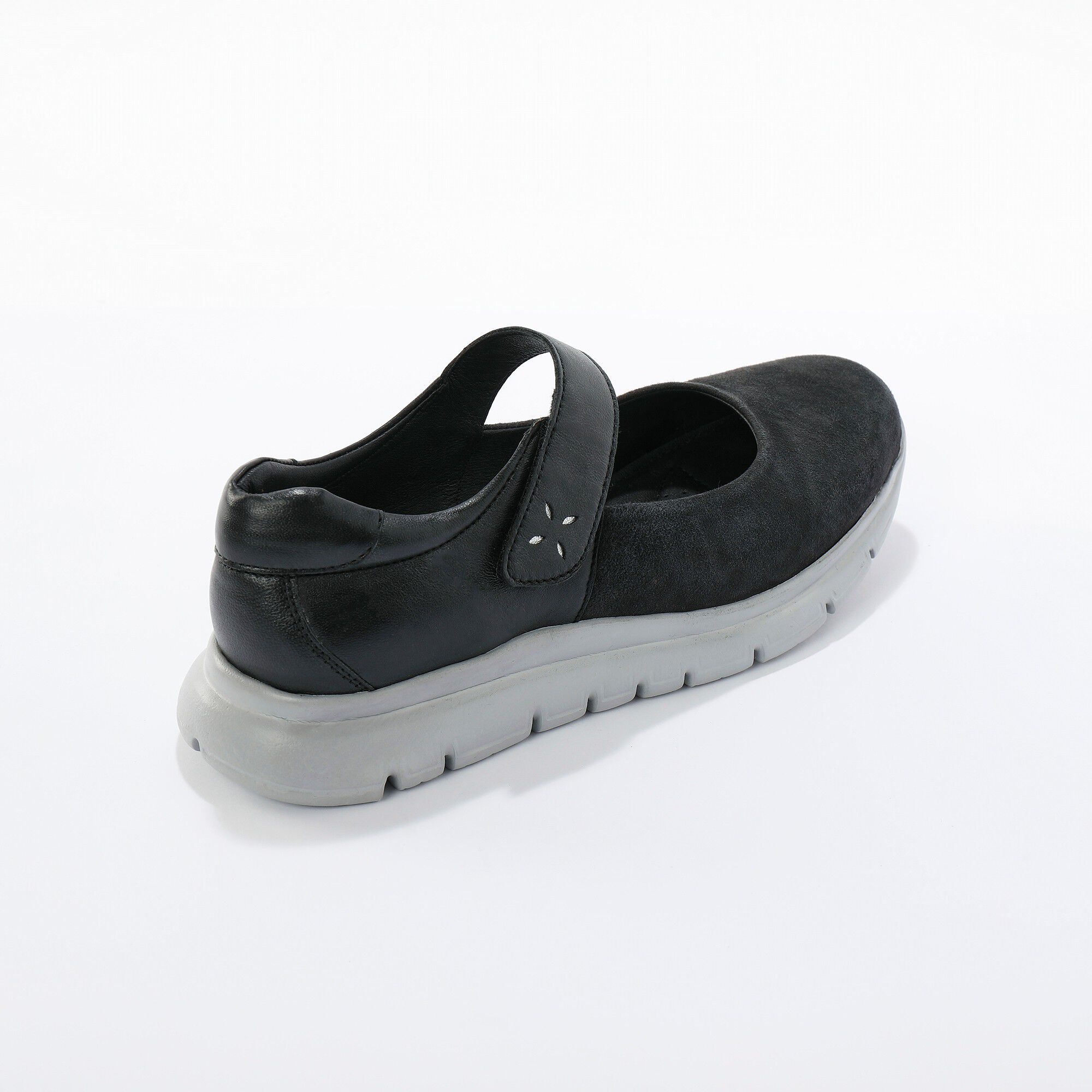 Ballerines de marche scratchées, cuir