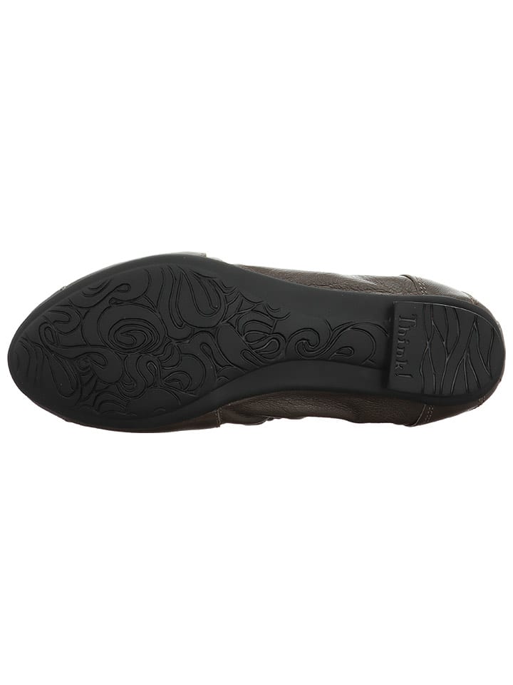 Think! Leder-Ballerinas in Anthrazit günstig kaufen