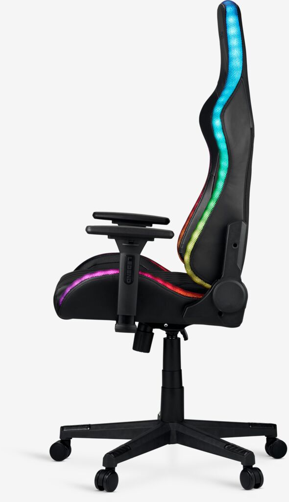 RANUM RANUM Gamingstol med LED-lys, imitert skinn, svart/svart