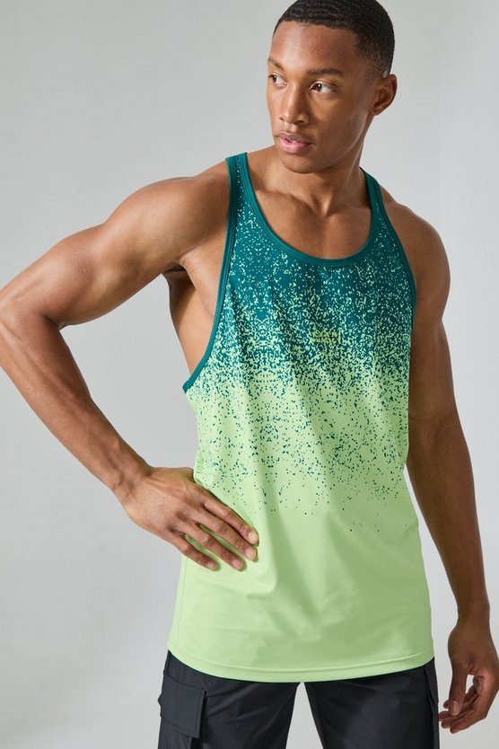 Man Active grünes Ombre Gym Tanktop
