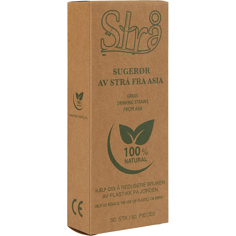 Sugerør av strå 50-pk 100% nedbrytbar