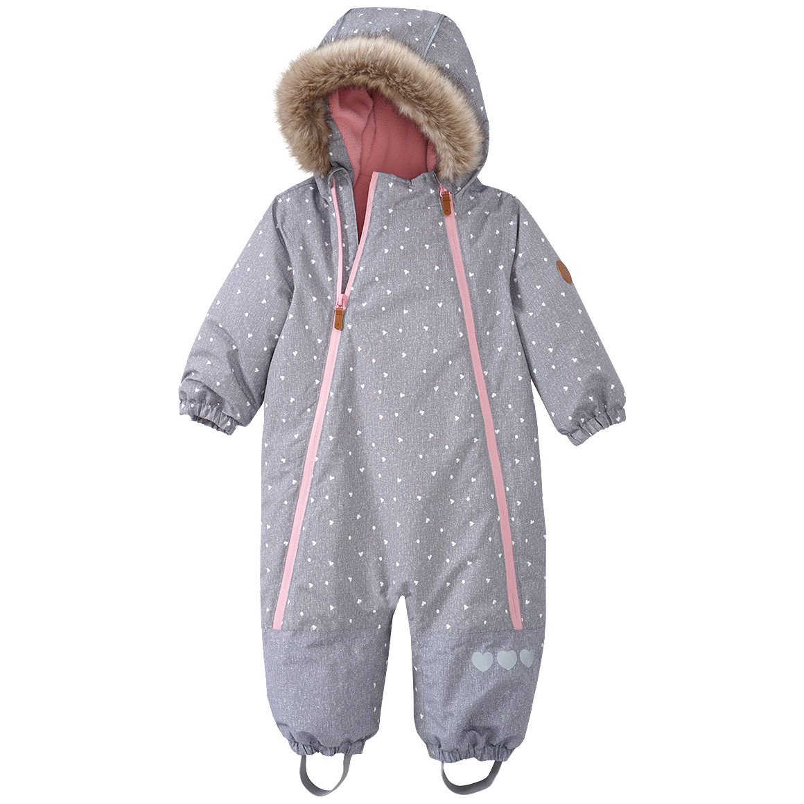 Baby Schneeoverall mit Herz-Allover