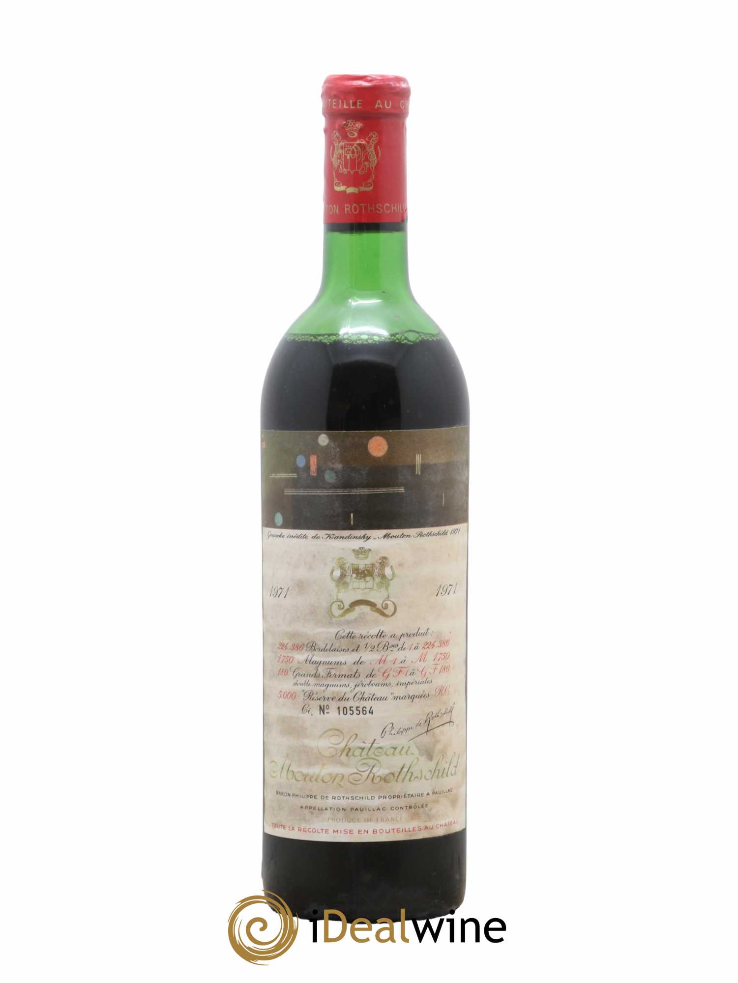 Château Mouton Rothschild 1er Grand Cru Classé  1971 - Lot de 1 Bouteille