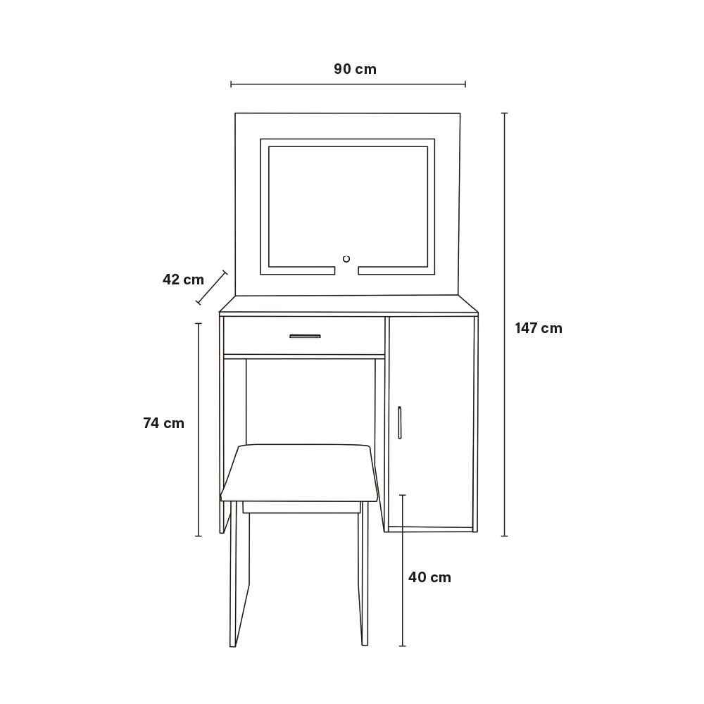 Home Deluxe Schminktisch IMANI - Weiß