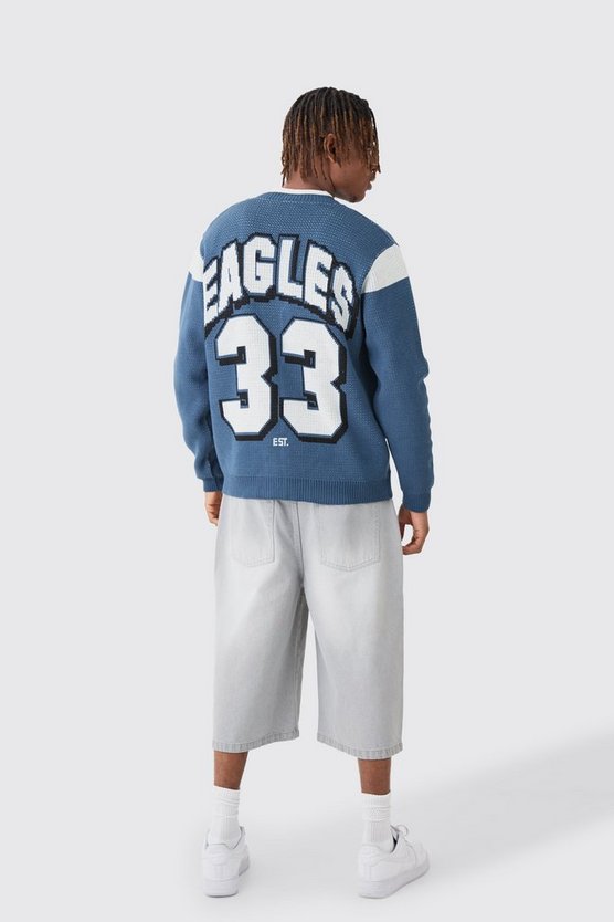 Oversize Cardigan mit lizenziertem Nfl Eagles Print