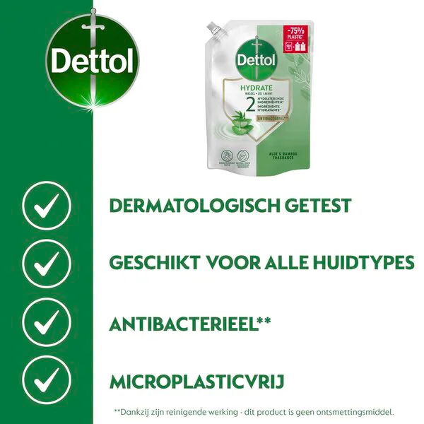 Dettol kosteuttava aloe vera antibakteerinen pesugeeli täyttöpakkaus 500ml
