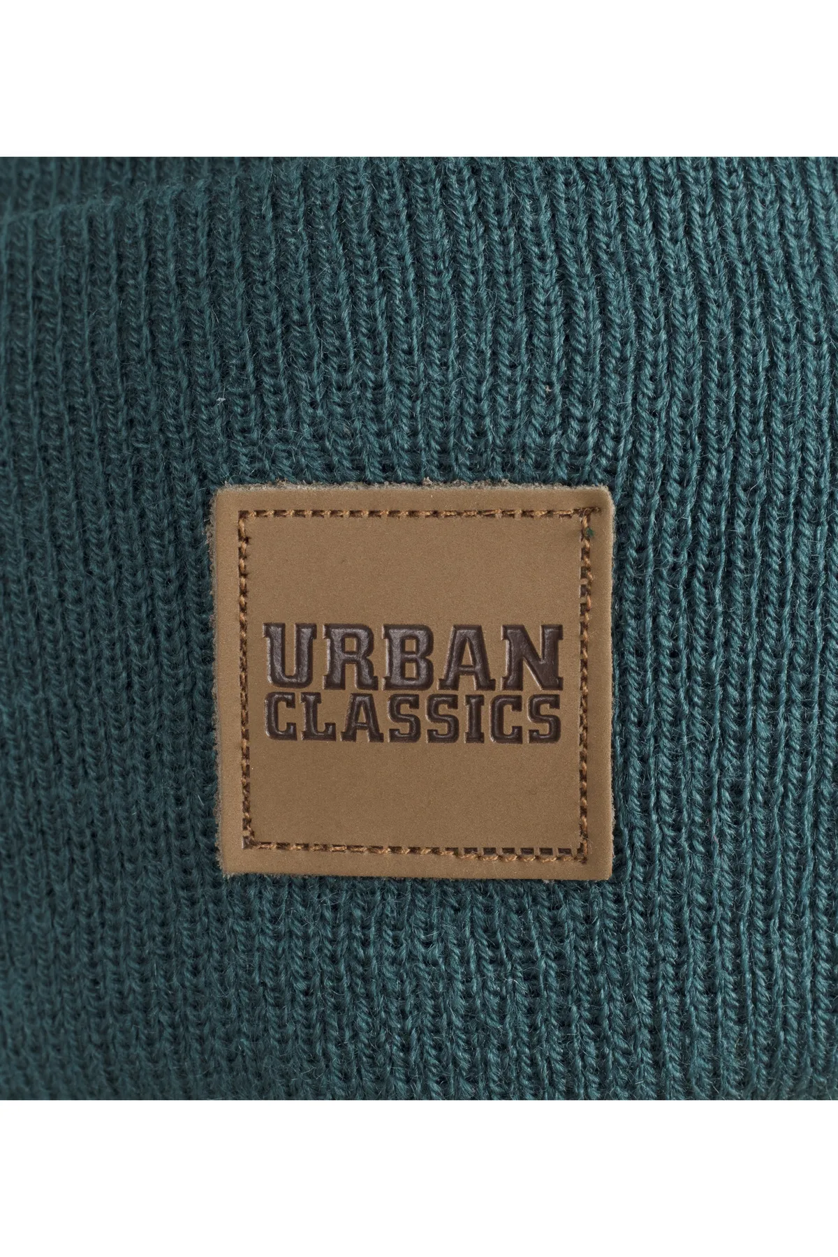 Urban Classics  Unisex Lange Beanie mit Kunstlederpatch