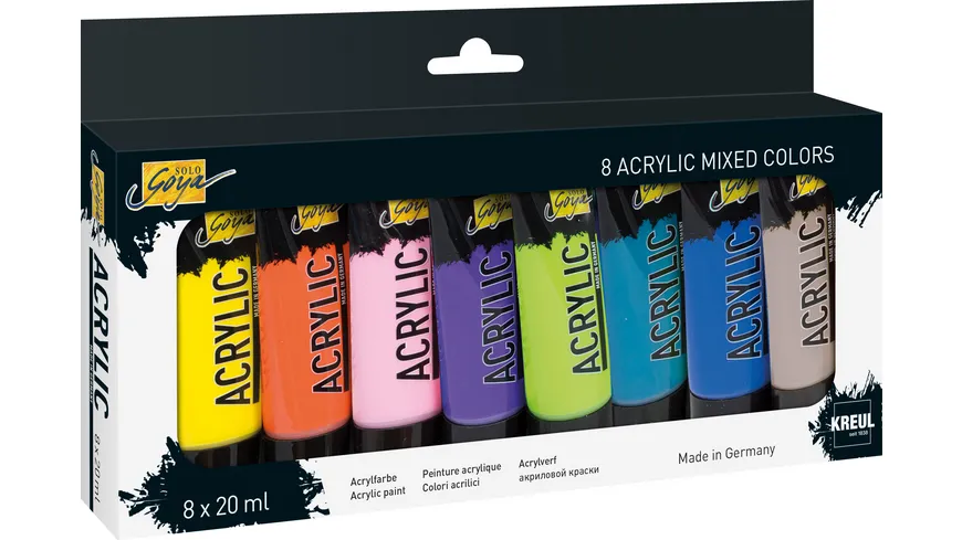 KREUL Solo Goya Acrylfarbe 20 ml Tuben 8er Set 160 ml mehrfarbig
