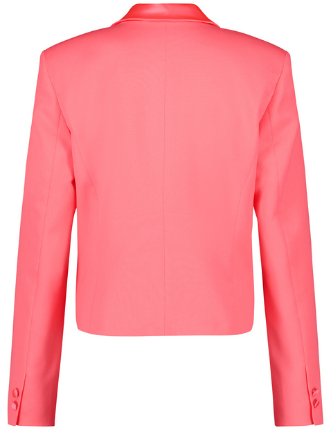 Kurzblazer mit Satin-Besatz