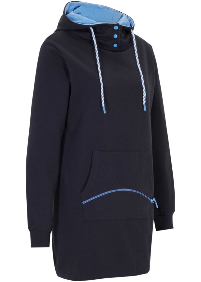 Extra langes Sweatshirt mit Tasche