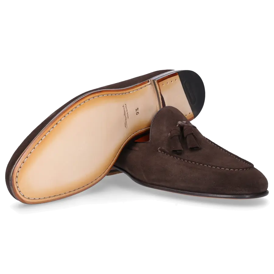 Santoni - Loafer 13904 Kalbsveloursleder - braun