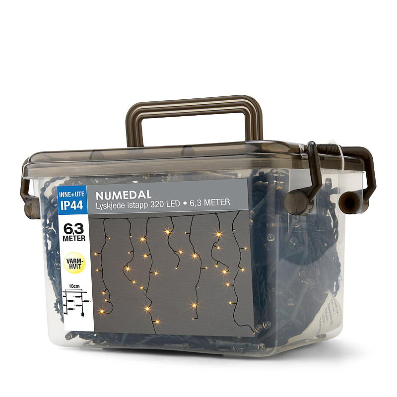 Light IT Lyslenke 320 LED Istappper, varmhvit, Numedal