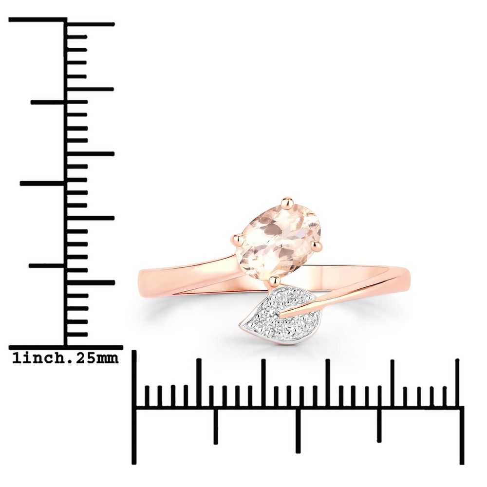 Rafaela Donata Bague Argent sterling Morganite en Or rose Bague