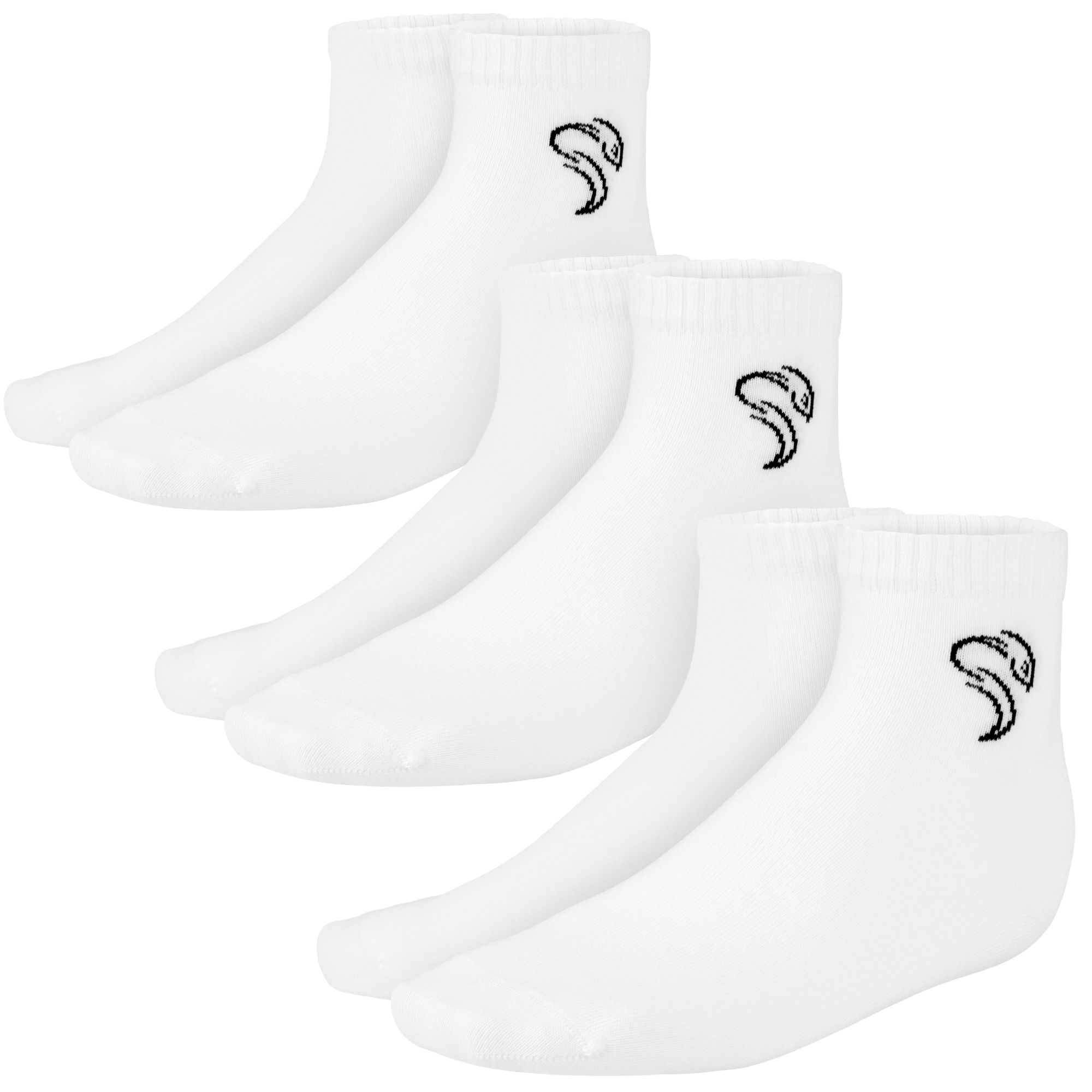 Black Snake 3-Pack White Pure Comfort Quarter Sneakersocken