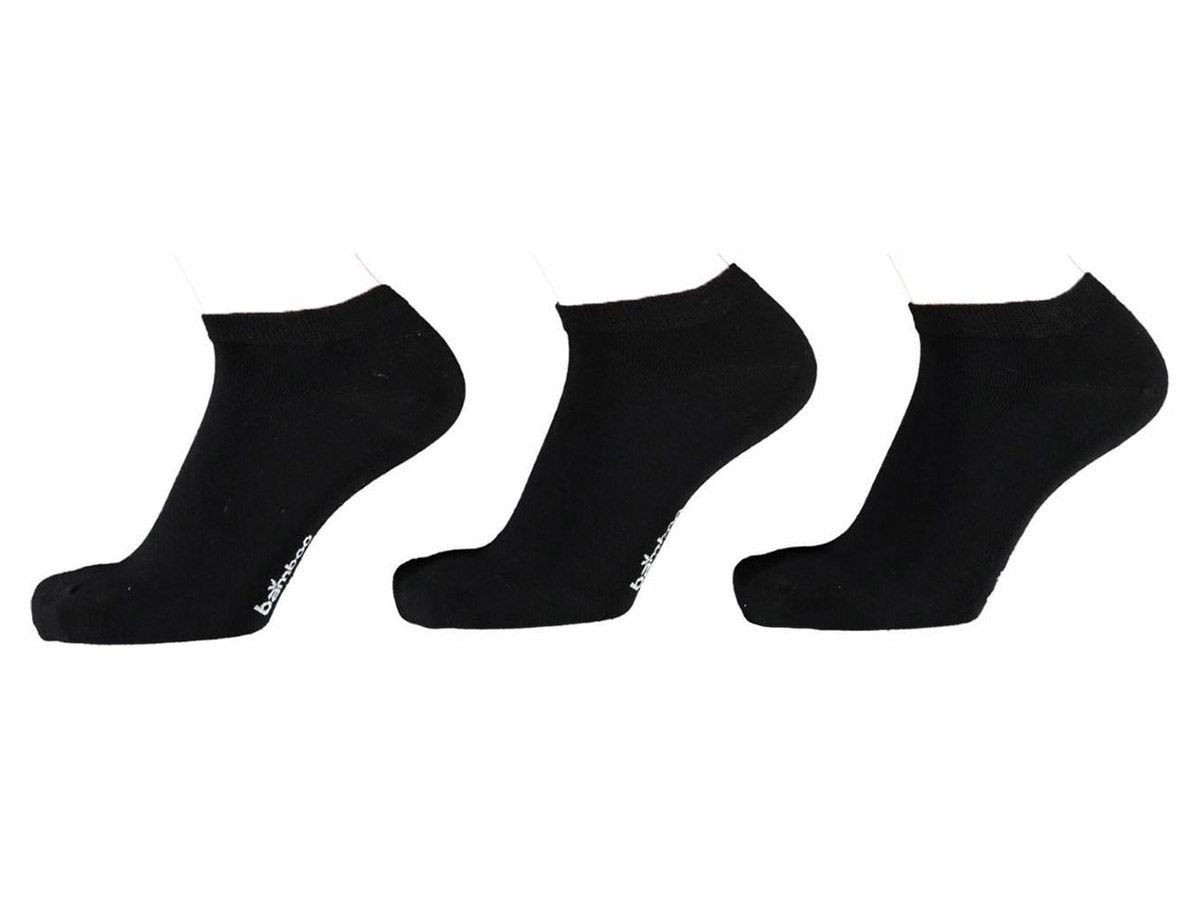 Apollo Basic Bamboo Black 3-Pack Sneakersocken