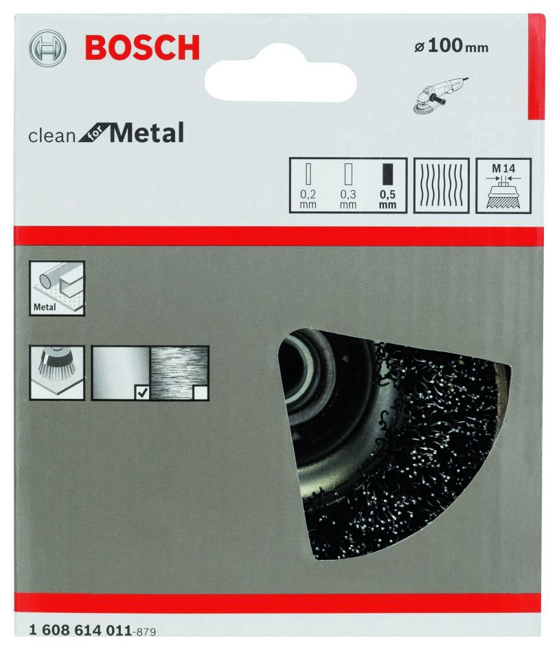 Bosch Blue Zubehör 1608614011 Kabelgebundene Bürste 100 mm geriffelt M14