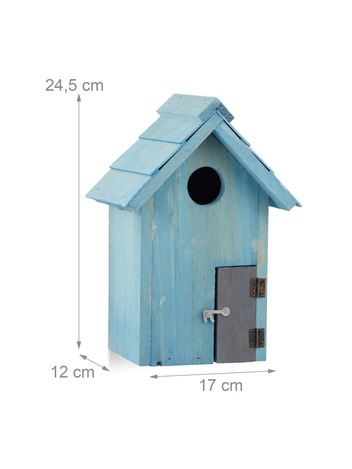 relaxdays Nistkasten in Hellblau - (B)17 x (H)24,3 x(T)12 cm günstig kaufen onesize
