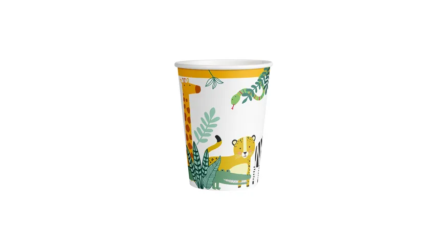 Amscan Partybecher Get Wild 250ml 8er Pack bunt