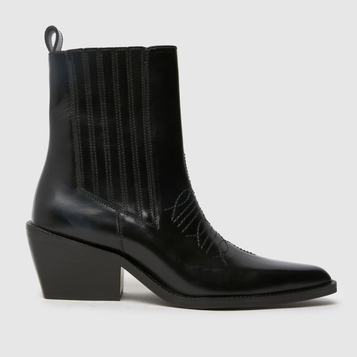 Schuh Brennan bőr western csizma fekete színben