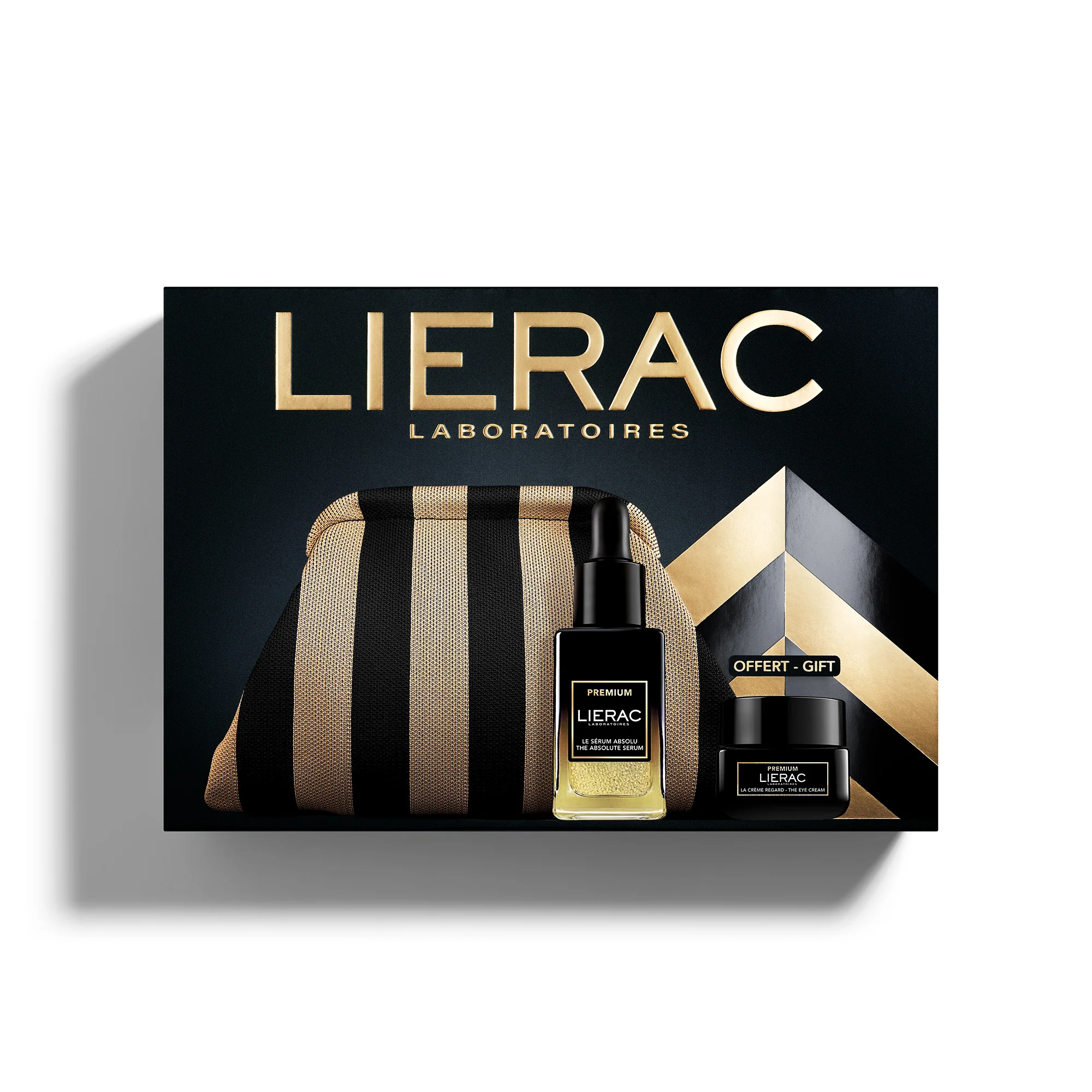 Premium julegavesæt serum + premium øjne + pose - anti-rynke gavesæt, anti-rynke ansigtsserum