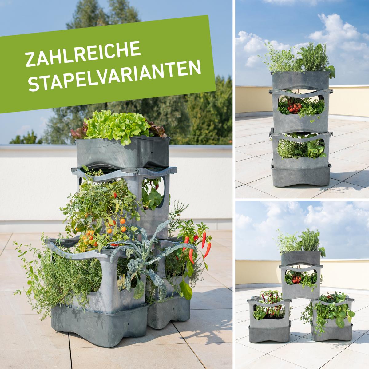 Windhager U-greeny Pflanzbox Dunkelgrau Stein