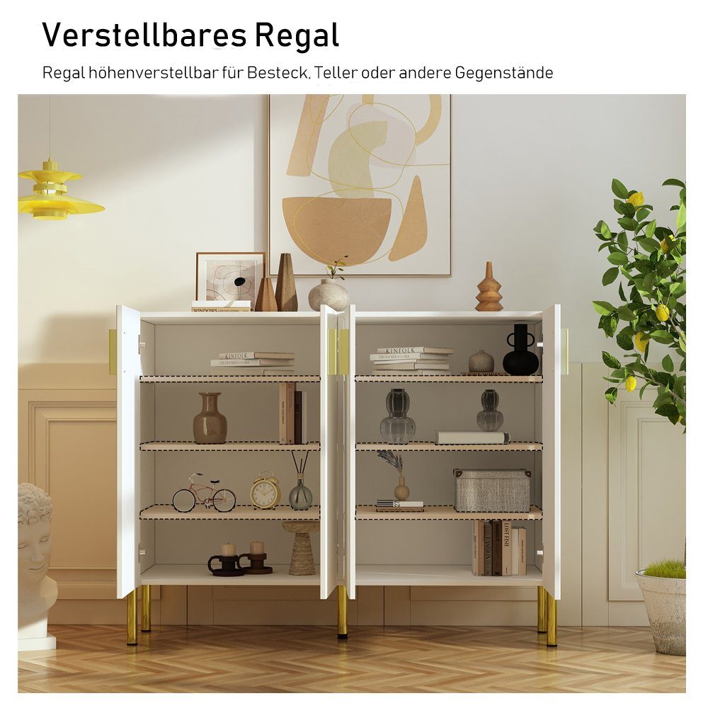 FUFU&GAGA Sideboard Küchenschrank mit 4 Türen, Breit 120cm
