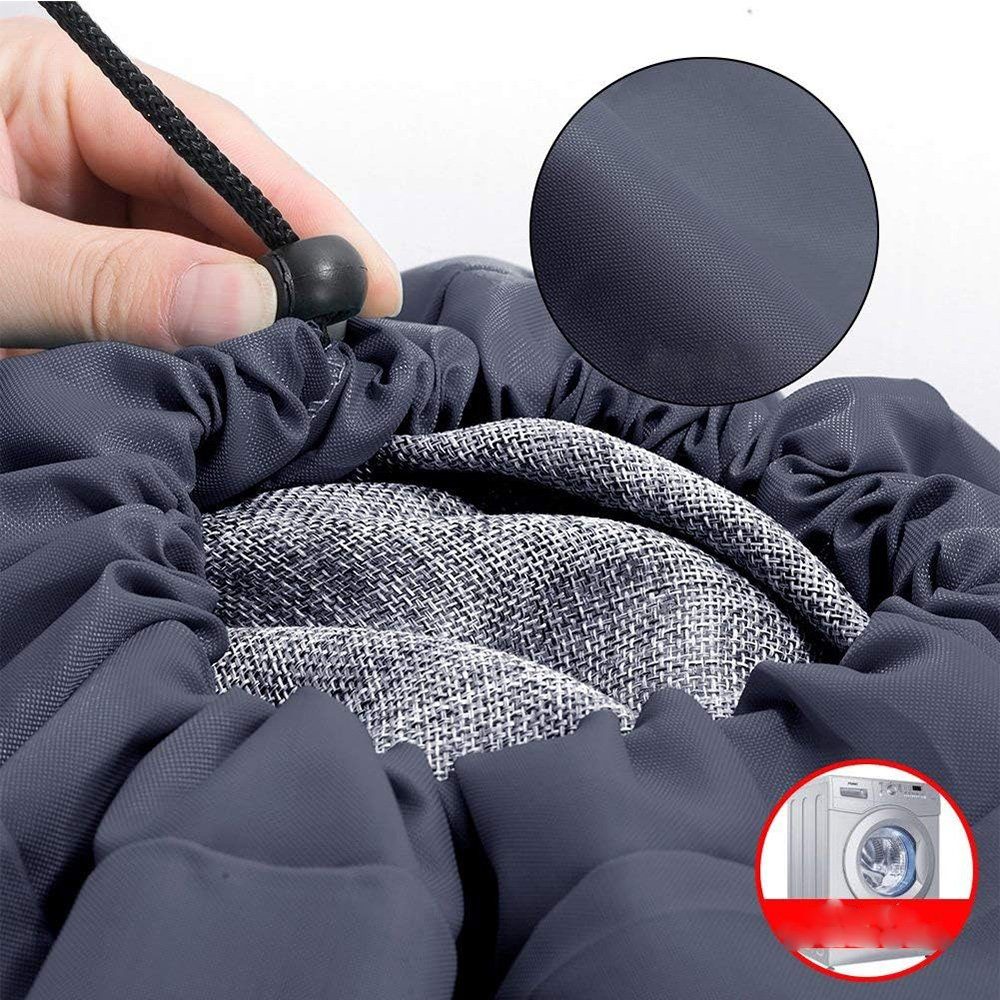 FELIXLEO Wäschesäckchen Wäschesack Reise Faltbarer Wäschebeutel 70x100 cm Grau/ Blau 2Pack