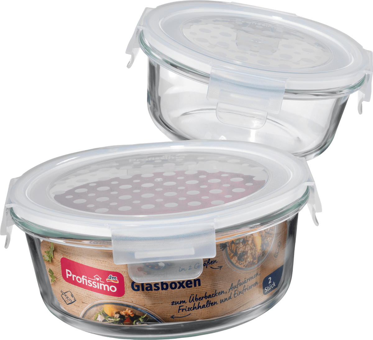 Glasboxen Set rund, 2 St