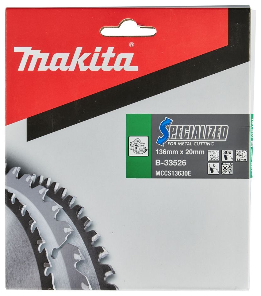 Makita Tillbehör B-33526 Cirkelsågklinga i stål Specialized 136x20x1.5 30T 0g