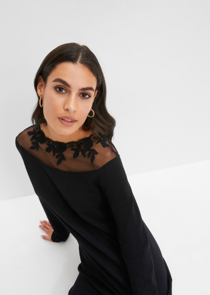 Strickkleid mit Spitze