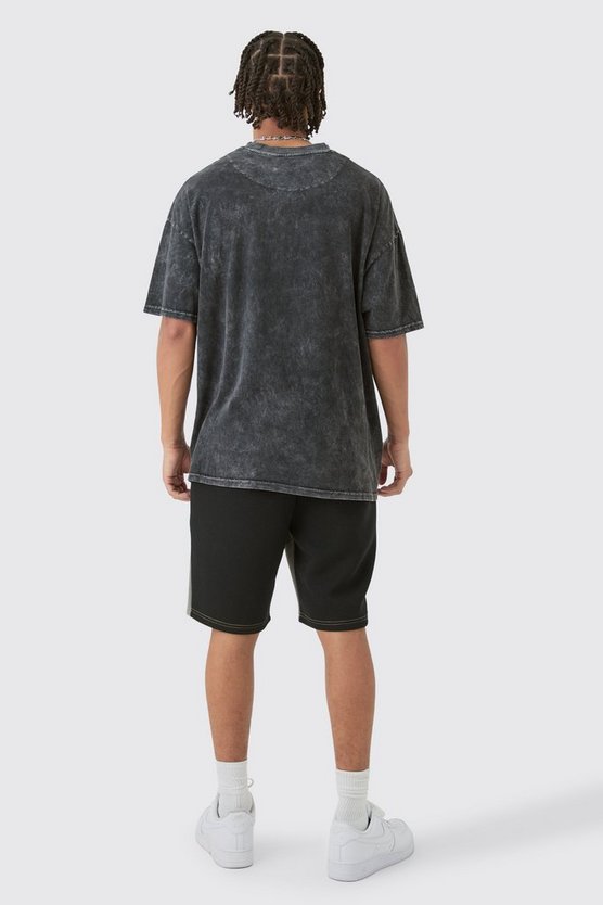 Lockere Shorts mit Kontrast-Naht