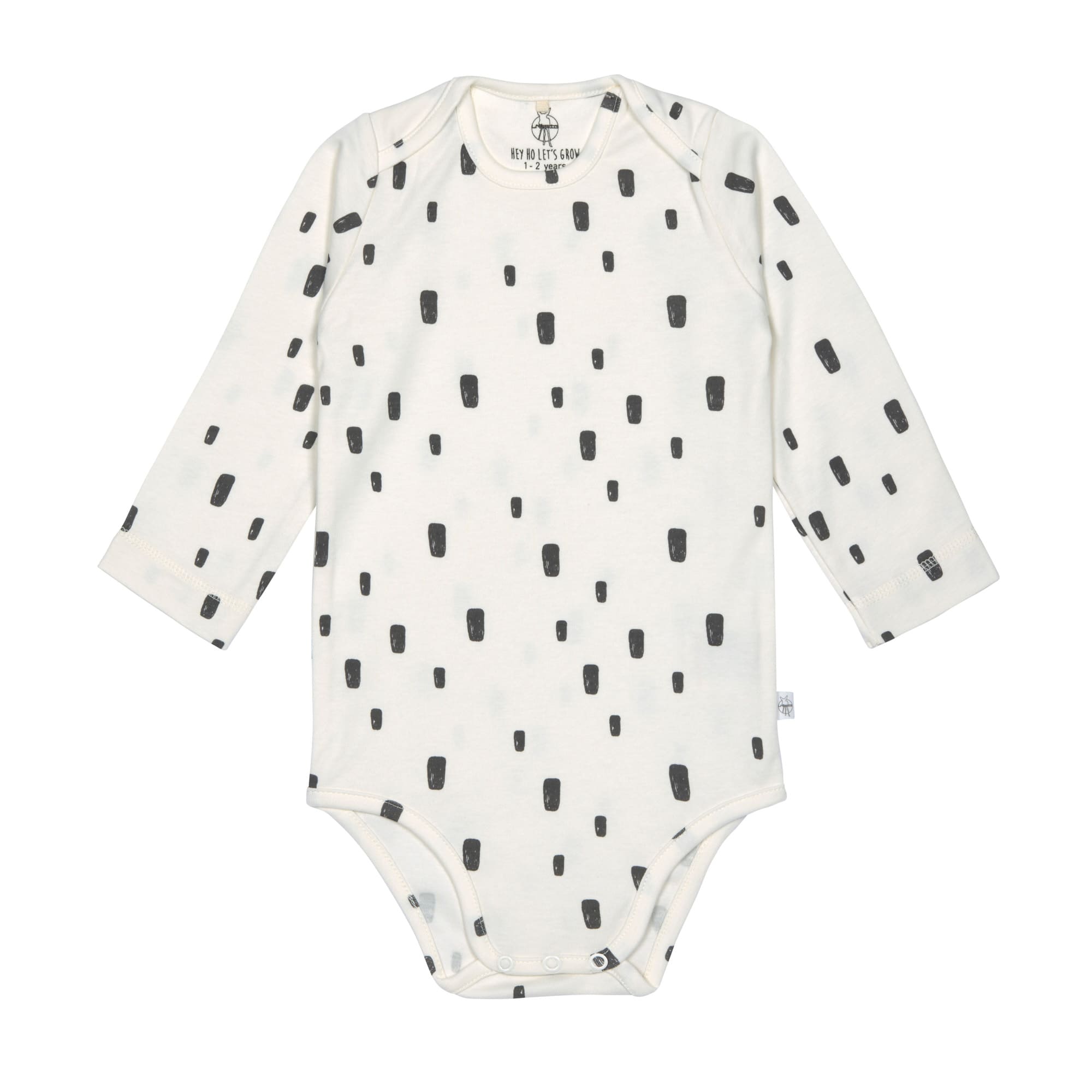 Baby Body langarm - Bio Baumwolle, Rechtecke, Weiß