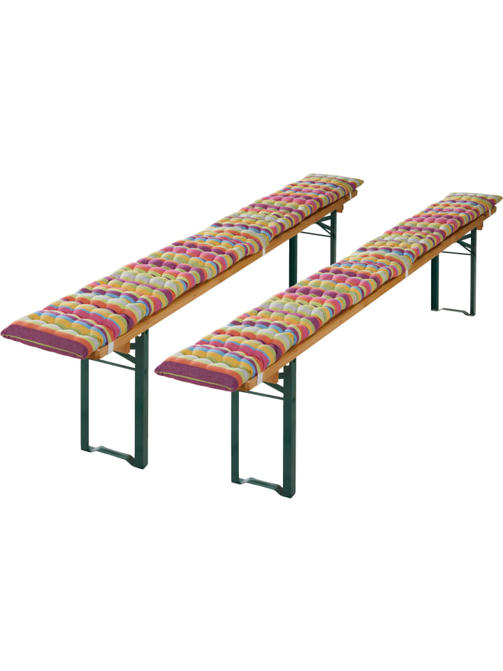 REDBEST buntgewebt, Baumwolle Bierbank-Auflage 2er-Pack in bunt günstig kaufen 220 cm