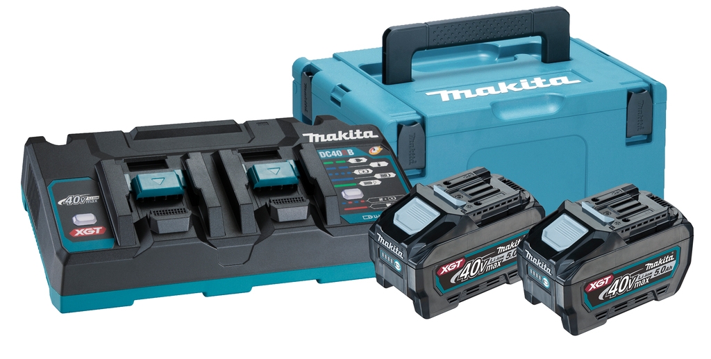 Makita Tillbehör 191U13-9 Startset XGT DC40RB Duoladdare + 2 x Batteri BL4050F 40V max 5.0Ah i MBox
