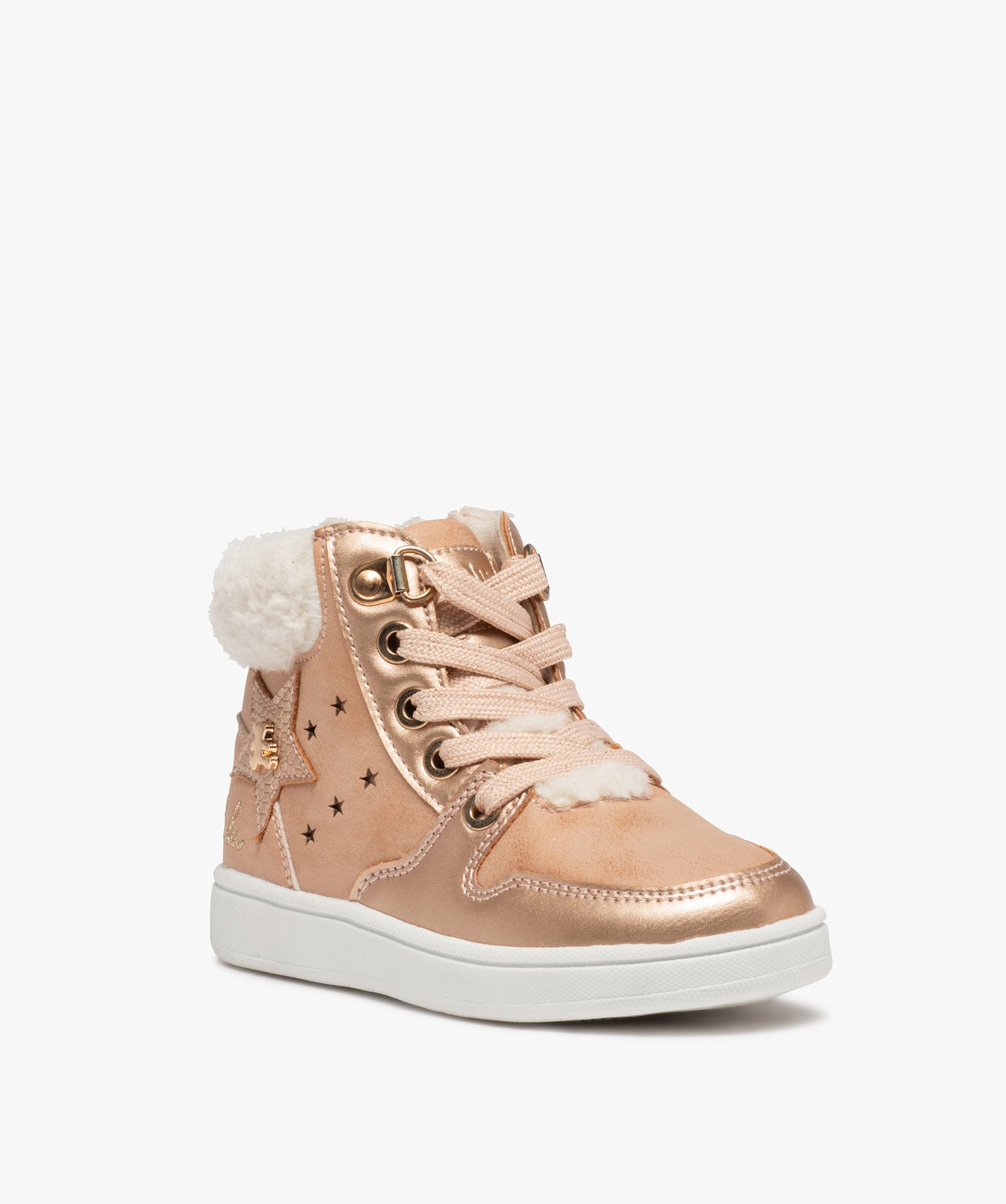 Baskets fille semi-montantes à col fourré – LuluCastagnette rose | GEMO