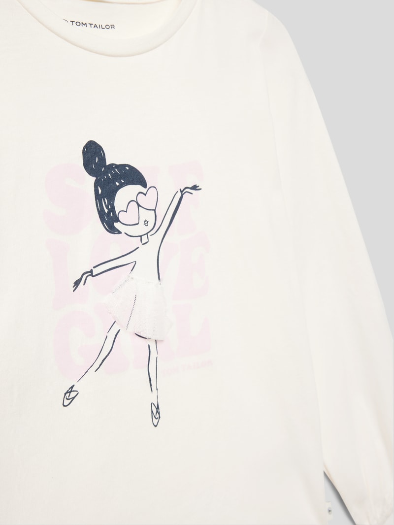 Longsleeve mit Motiv-Print in offwhite