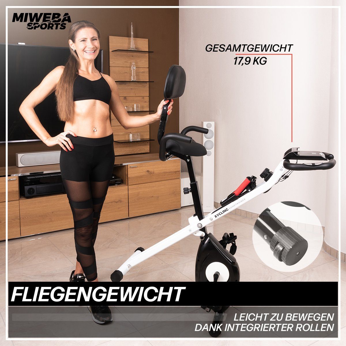 Miweba Sports Heimtrainer Profi Fitnessbike X-Bike 