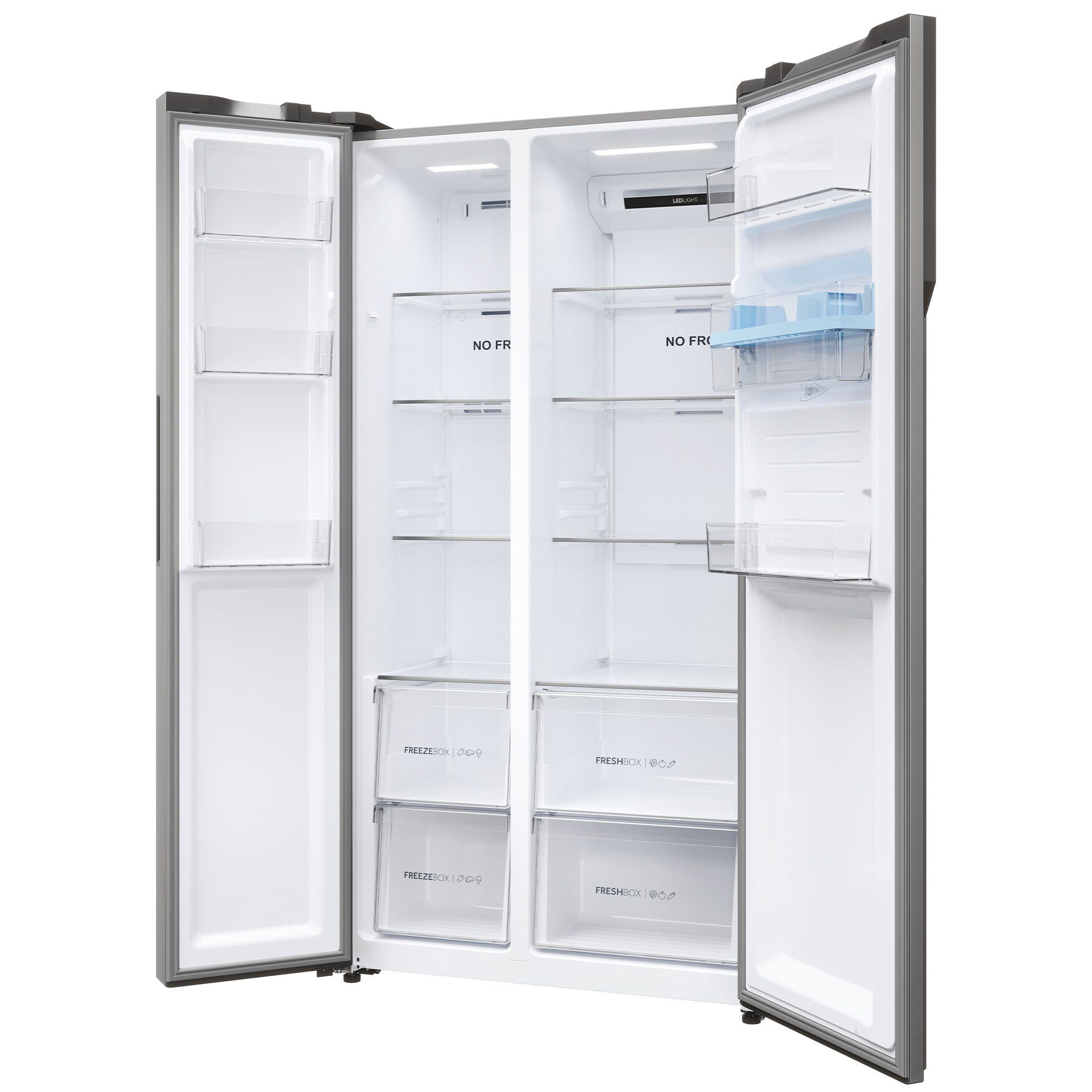 Haier Side-by-Side Front aus Edelstahl HSR5918DWMP, 177,5 cm hoch, 90,8 cm breit